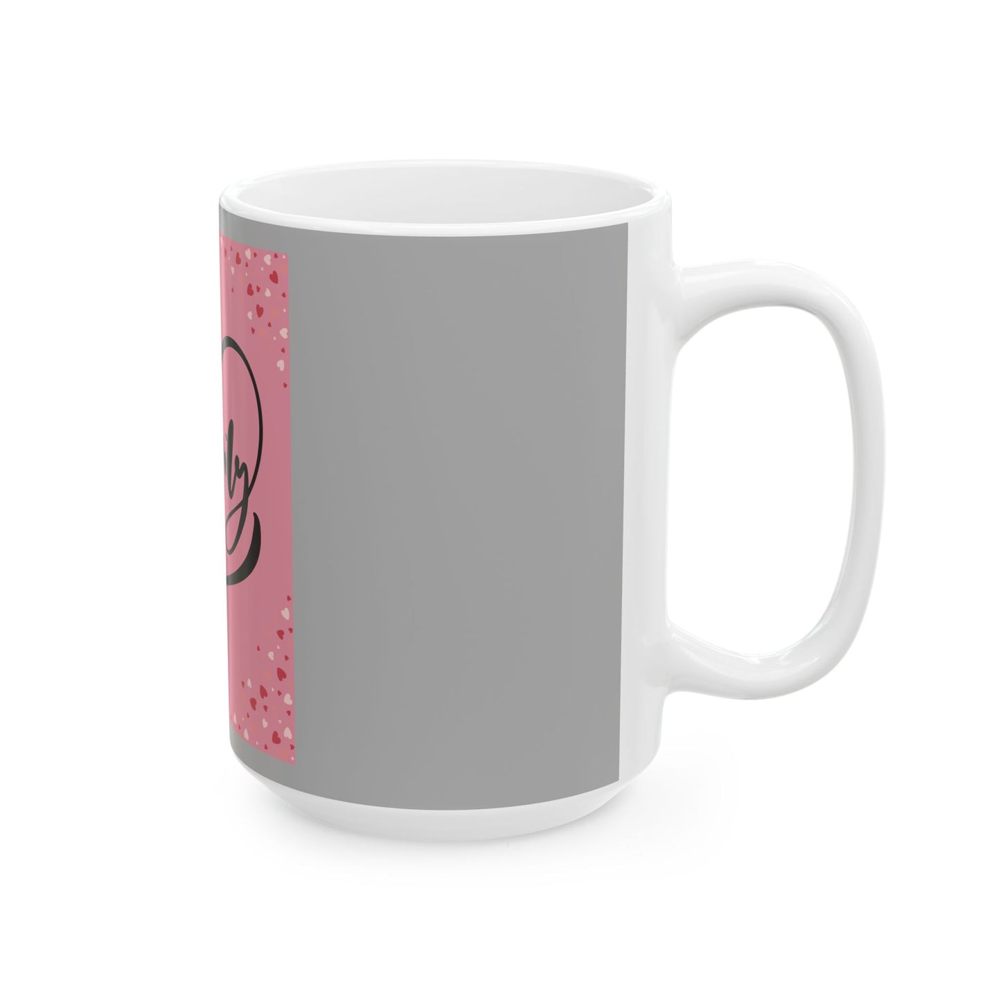 Family Love Ceramic Mug - Heart Design, Perfect Gift for Family Gatherings & Celebrations