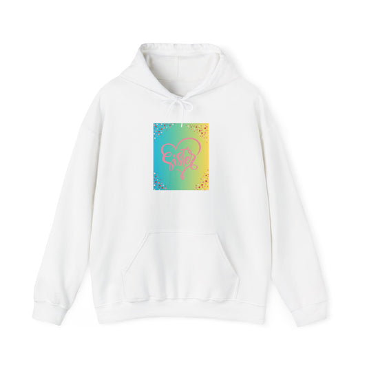 Colorful Heart Sister Love Graphic Unisex Hooded Sweatshirt - Perfect for Spring Celebrations