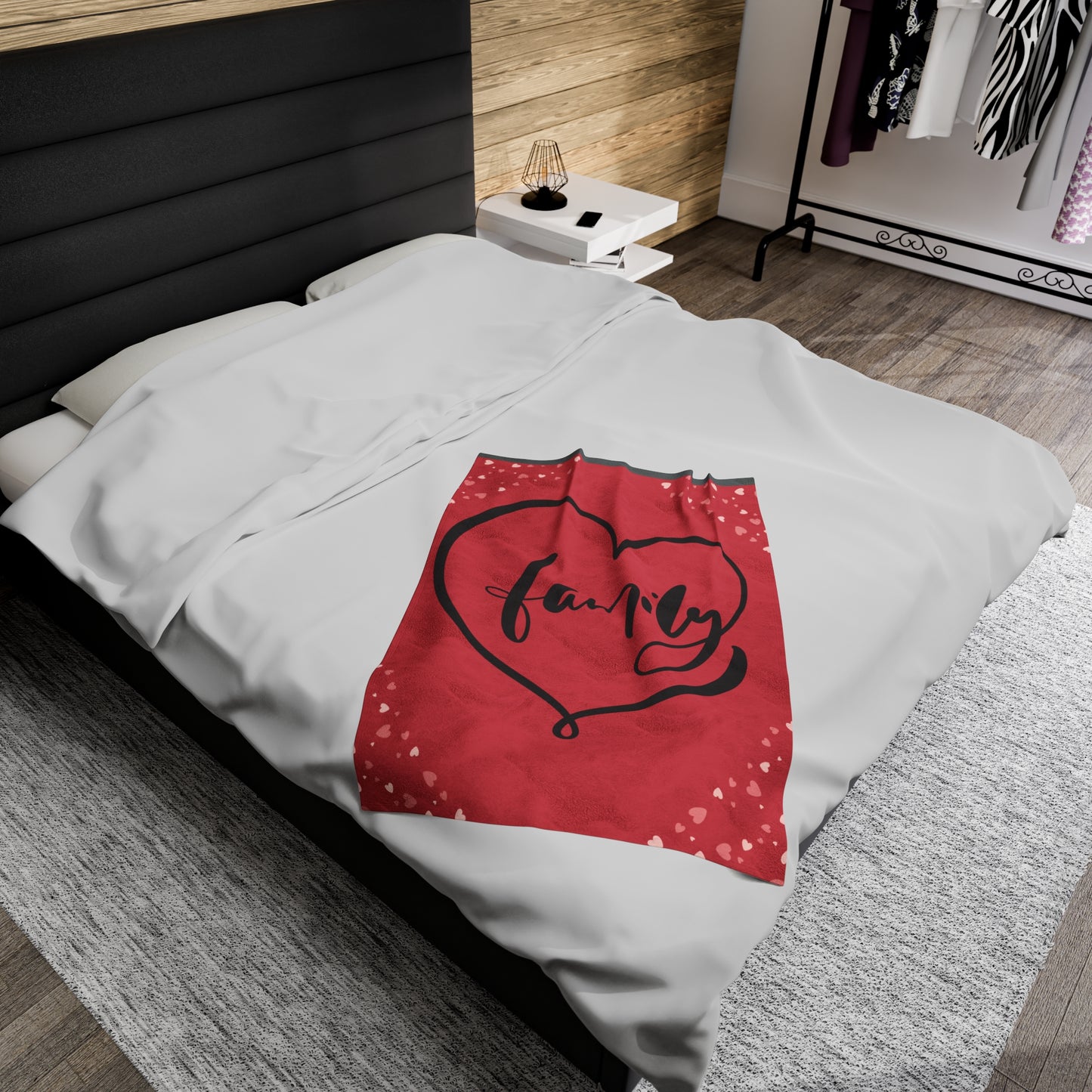Cozy Family Love Velveteen Plush Blanket - Perfect for Family Gatherings and Celebrations