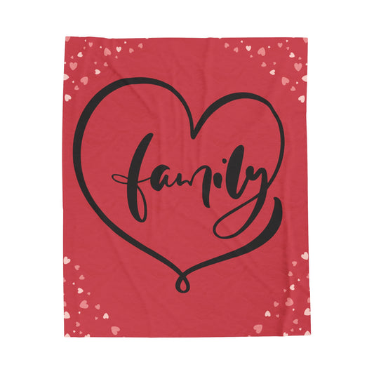 Cozy Family Love Velveteen Plush Blanket - Perfect for Family Gatherings and Celebrations
