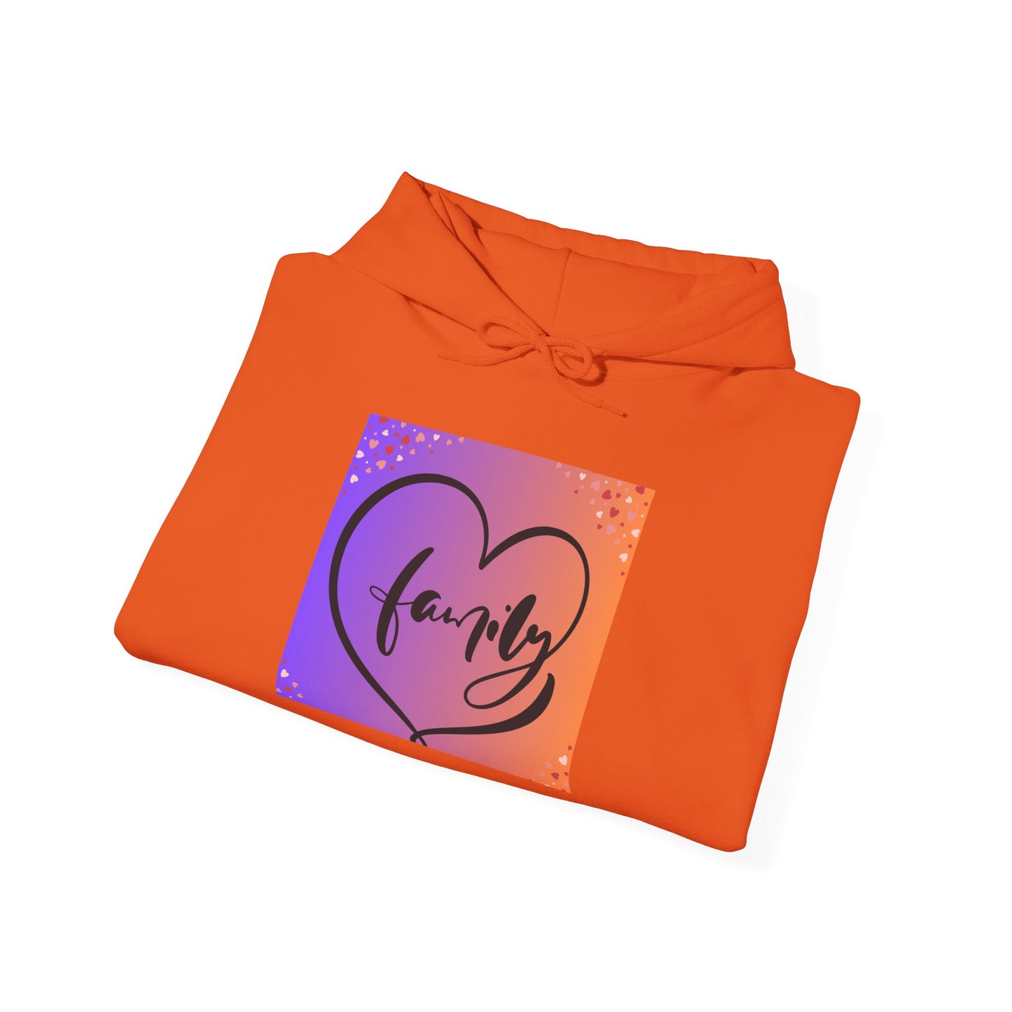 Family Heart Unisex Hooded Sweatshirt - Cozy & Vibrant Pullover for Loved Ones
