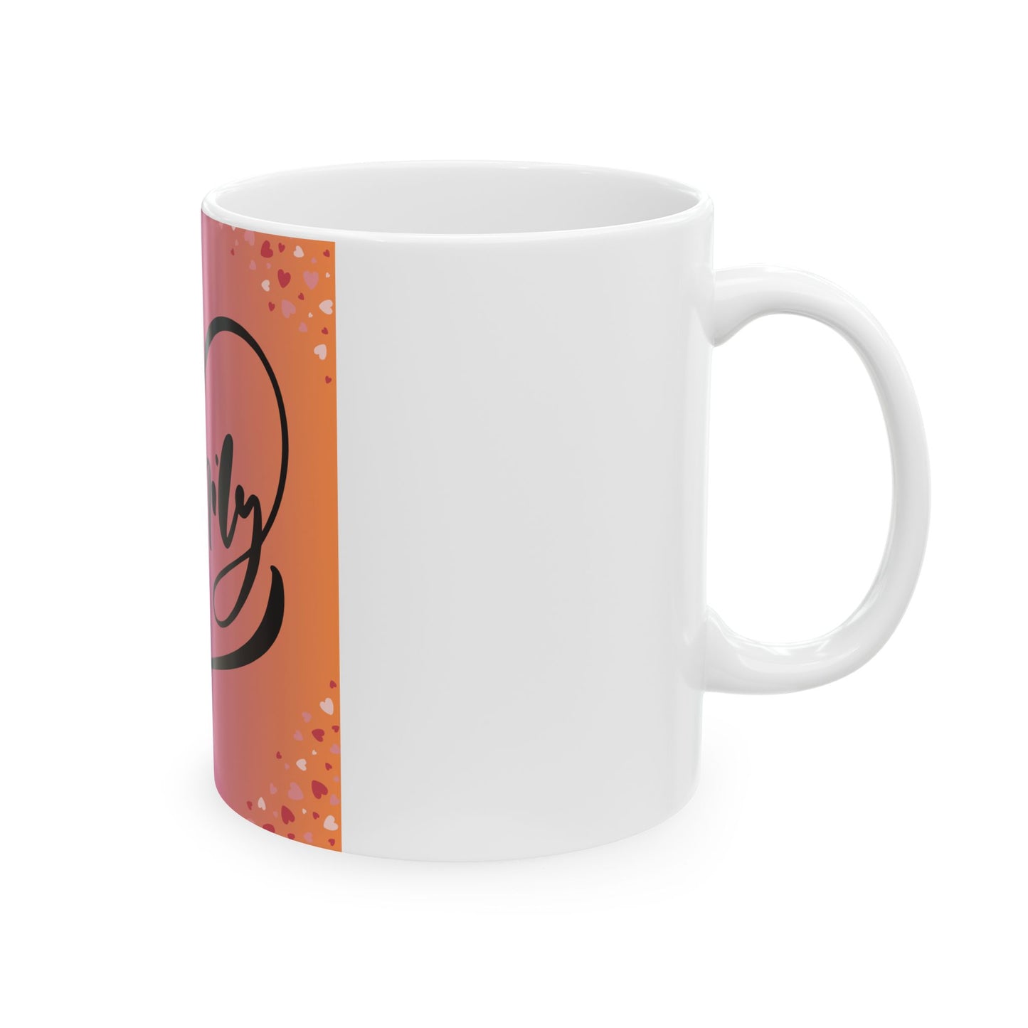 Family Love  Heart Ceramic Mug - Vibrant 11oz & 15oz Coffee Cup for Loved Ones