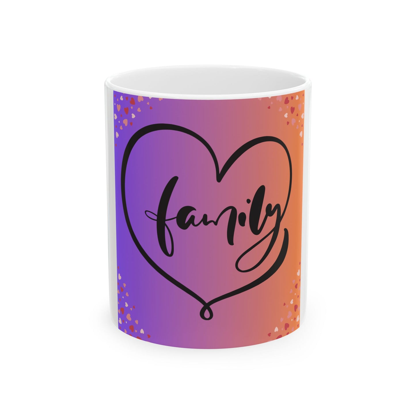 Family Love  Heart Ceramic Mug - Vibrant 11oz & 15oz Coffee Cup for Loved Ones