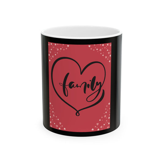 Family Love Ceramic Mug - Heart Design for Home & Gifts