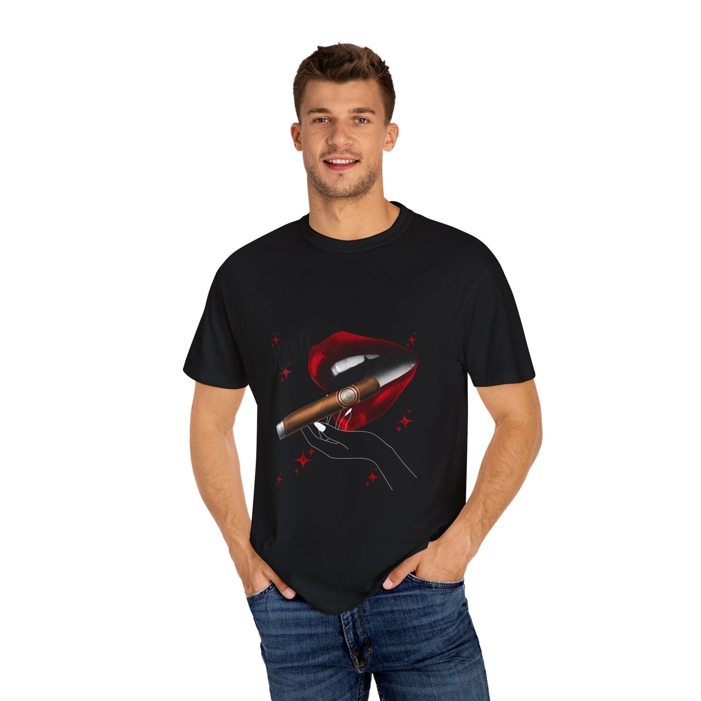 XOXO Red Lip and Cigar Unisex Garment-Dyed T-Shirt